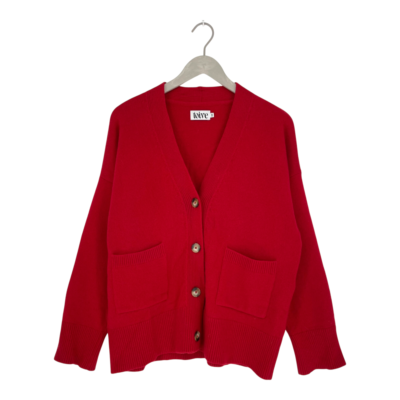 Toive kaste wool cardigan, red | woman S/M