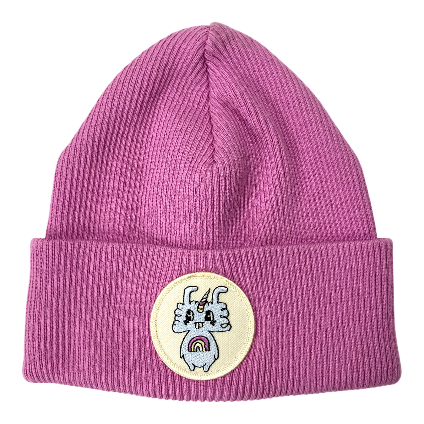 Mainio cotton rib beanie, rose pink | junior/adult