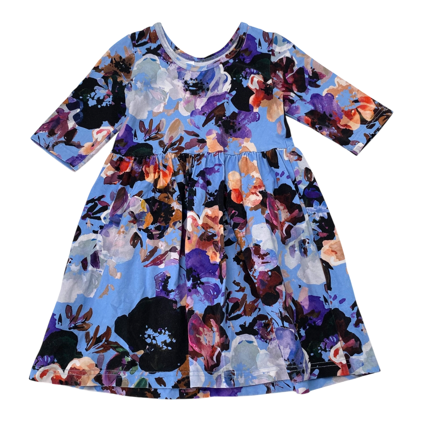 Kaiko dress, sky blue anemone | 110/116cm