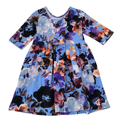 Kaiko dress, sky blue anemone | 110/116cm