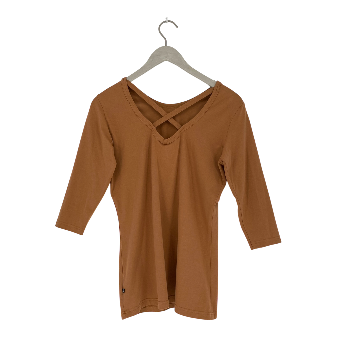Kaiko cross shirt, caramel brown | woman M