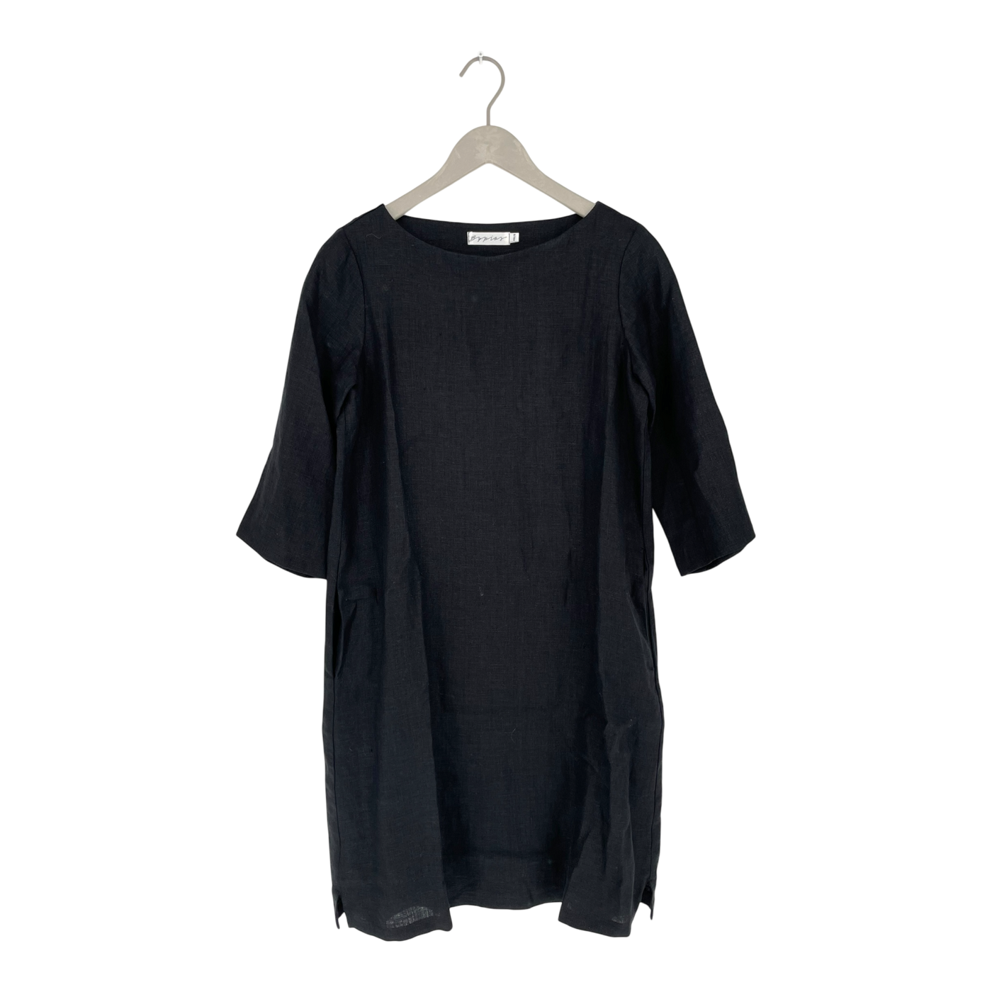 Bypias linen dress, black | woman XS/S