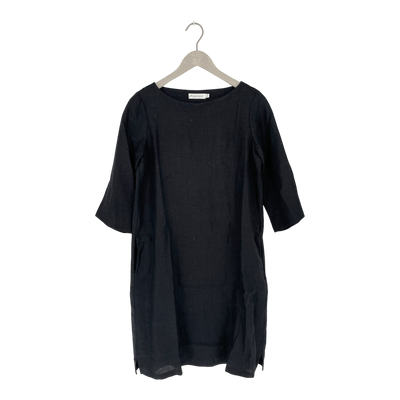 Bypias linen dress, black | woman XS/S