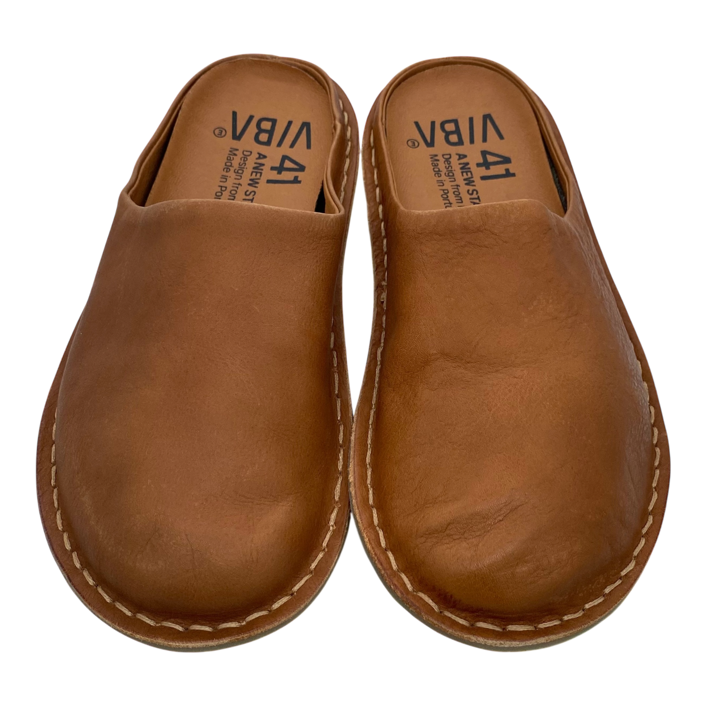 VIBAe Roma leather slippers, cognac brown | 41