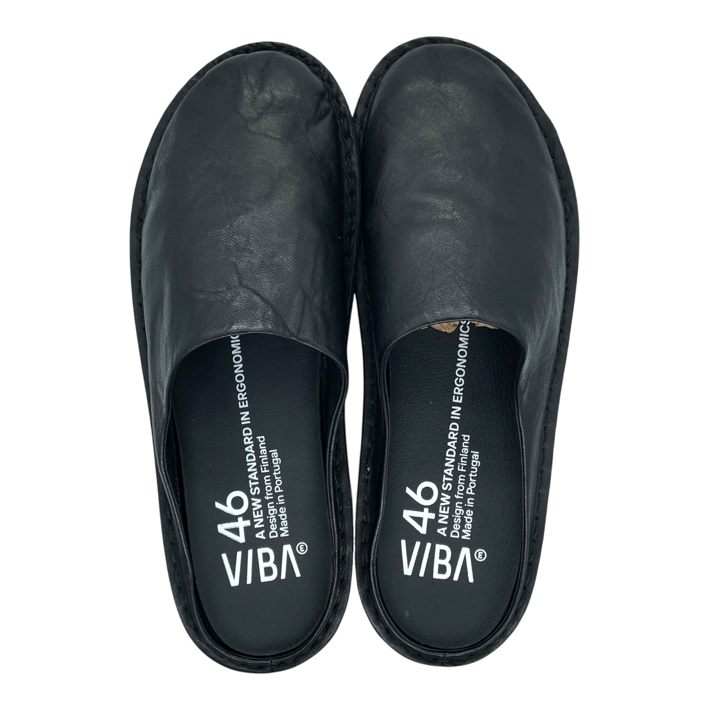 VIBAe Roma leather slippers, preto black | 46