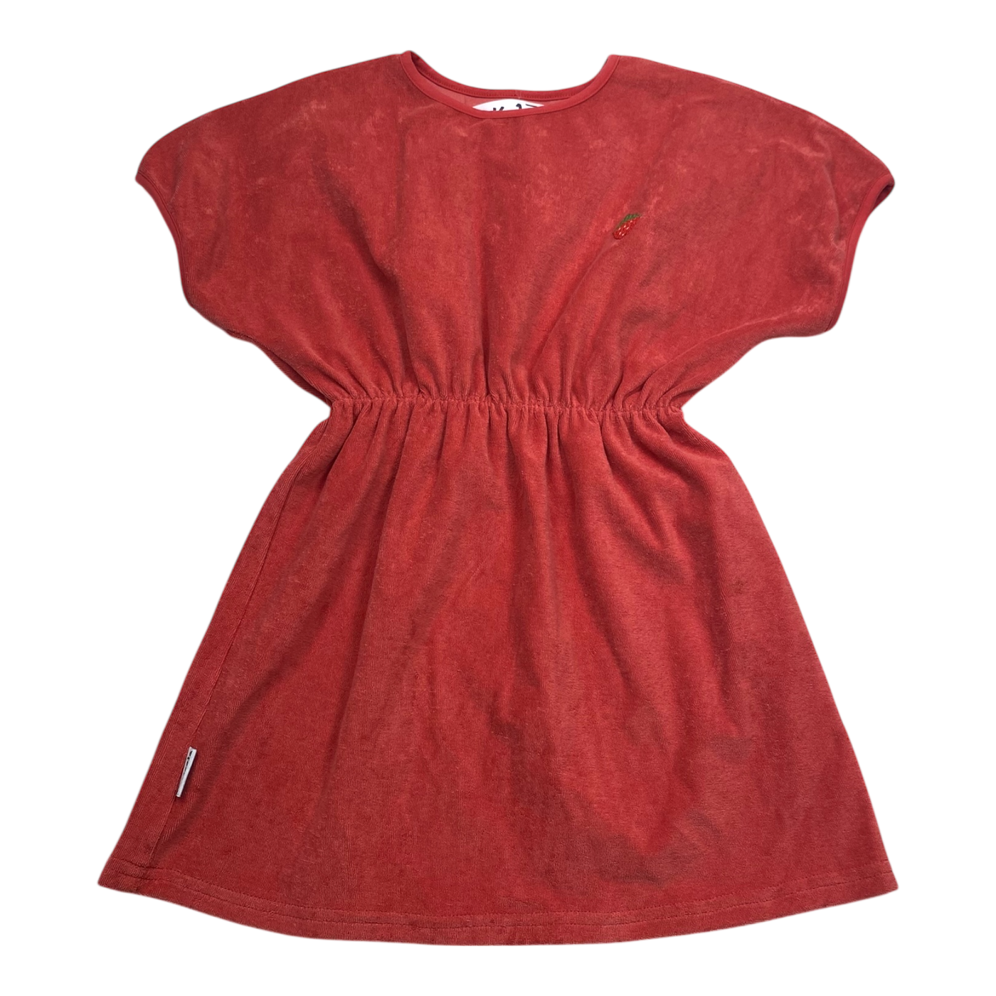 Metsola terry dress, tomato red | 122/128cm
