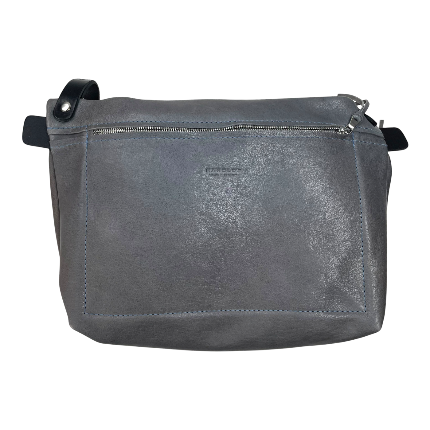 Harold's Bags leather nabuku shoulderbag, grey