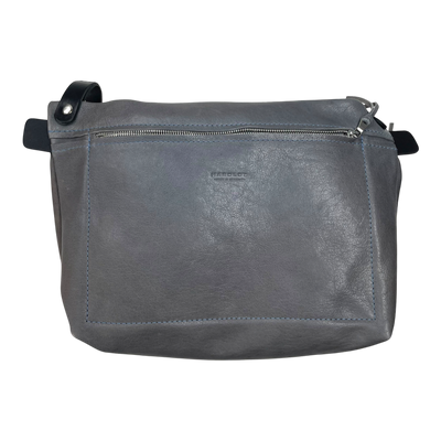 Harold's Bags leather nabuku shoulderbag, grey