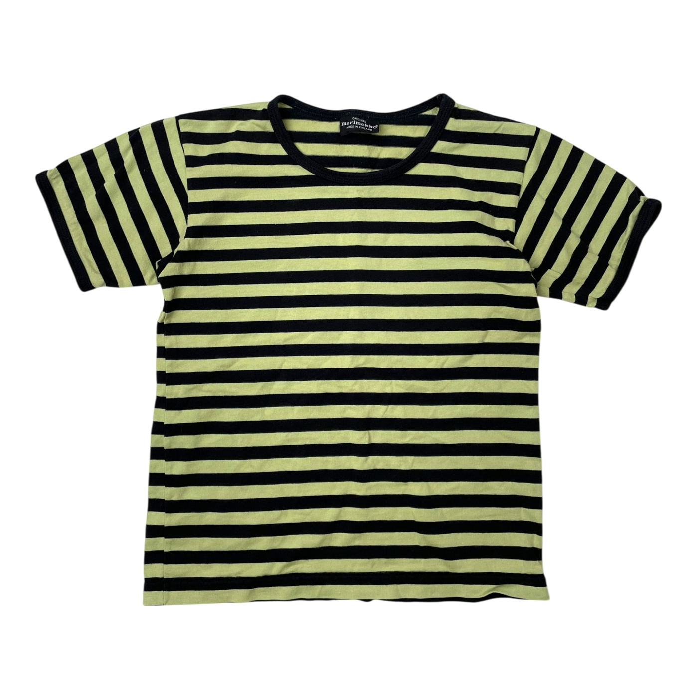 Marimekko stripe t-shirt, green and black | 110cm