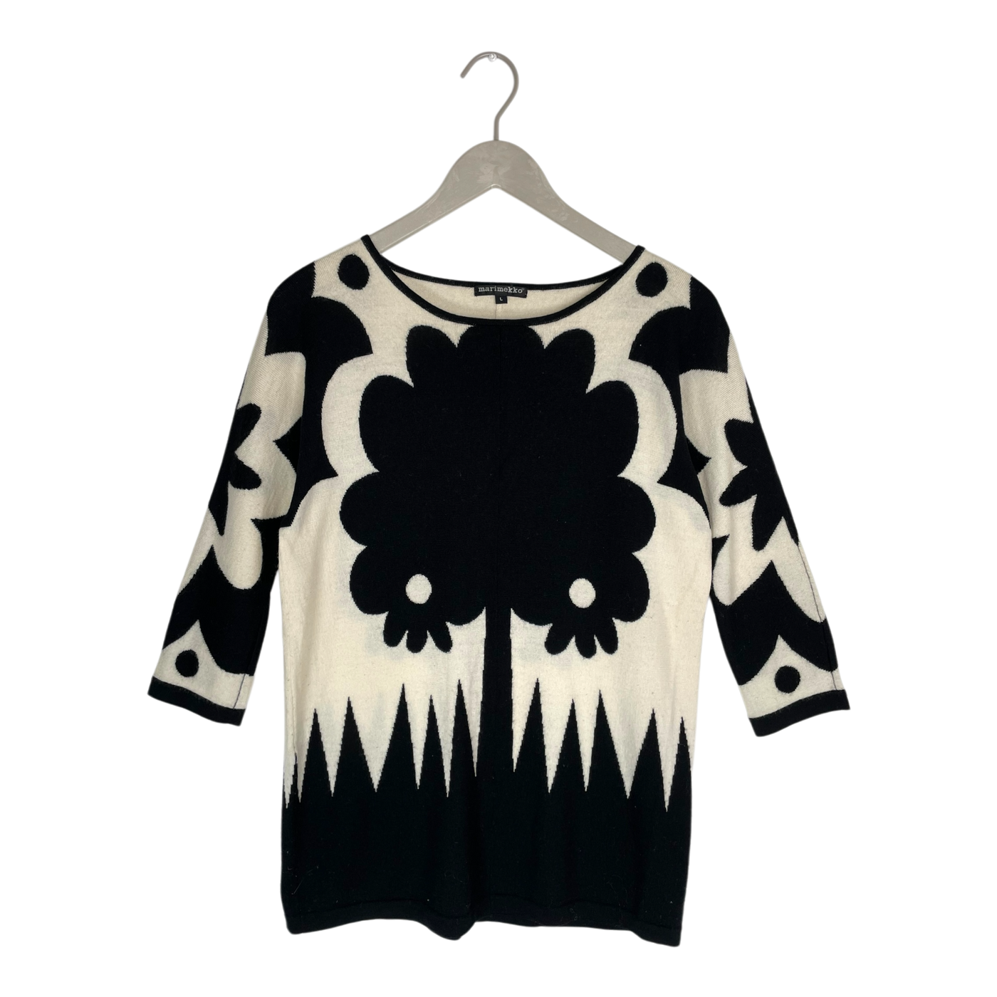 Marimekko vintage carmen knit, black/white | woman L