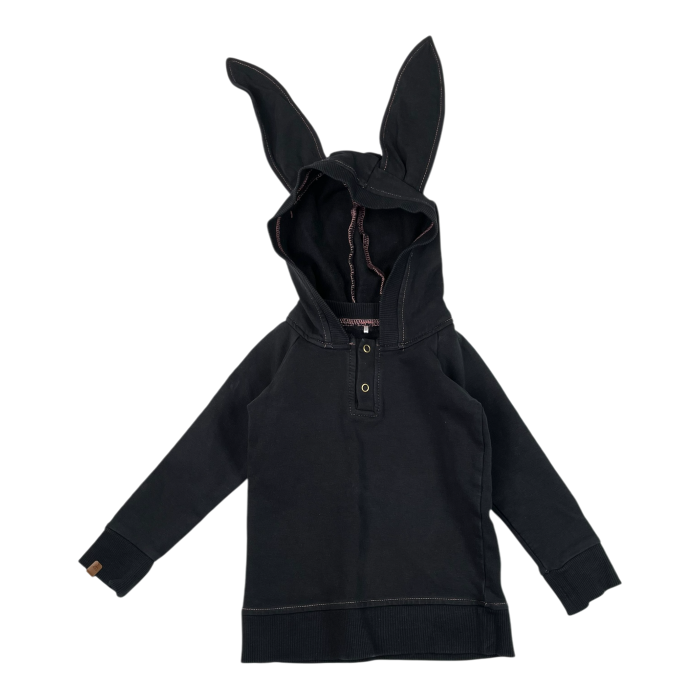 Metsola bunny ear sweatshirt, black | 74/80cm