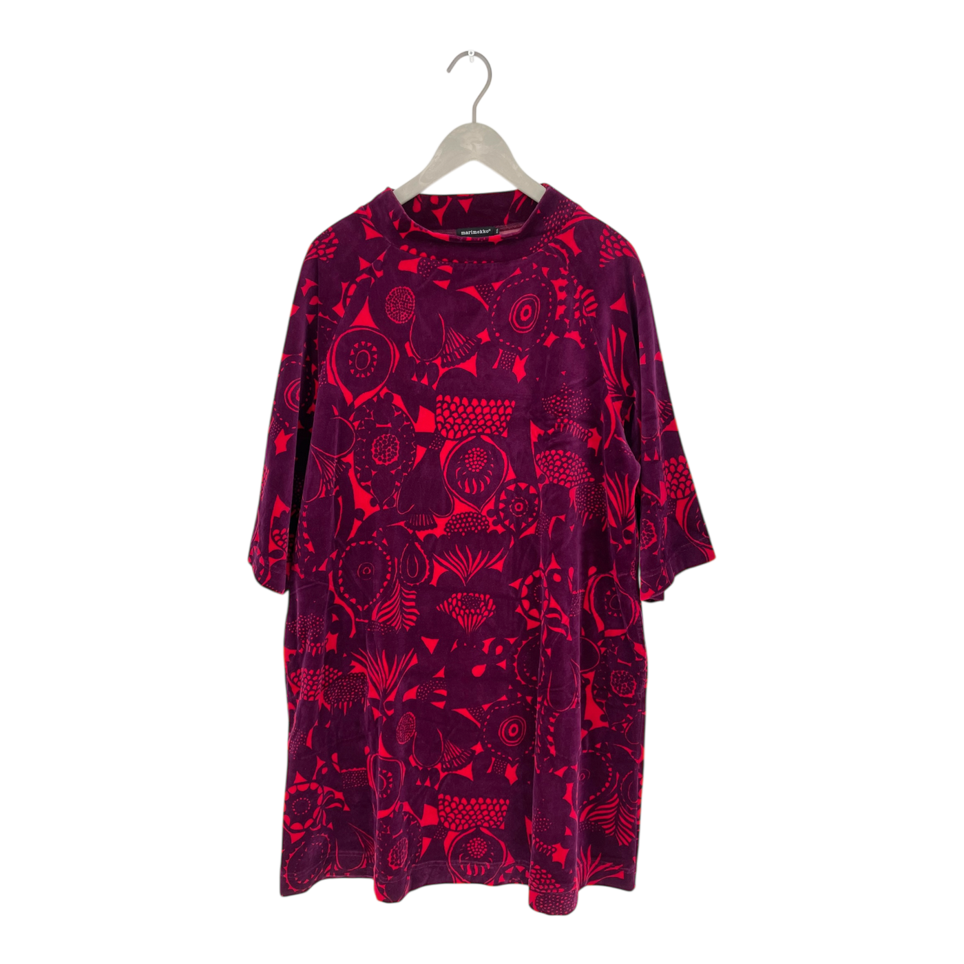 Marimekko manteli velour dress, red | woman XXL