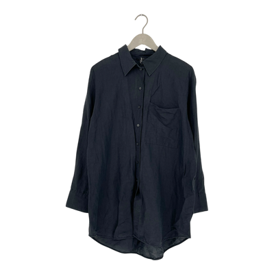 COS linen button up shirt, black | man 40