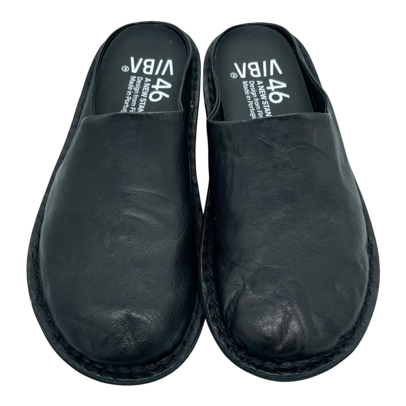 VIBAe Roma leather slippers, preto black | 46