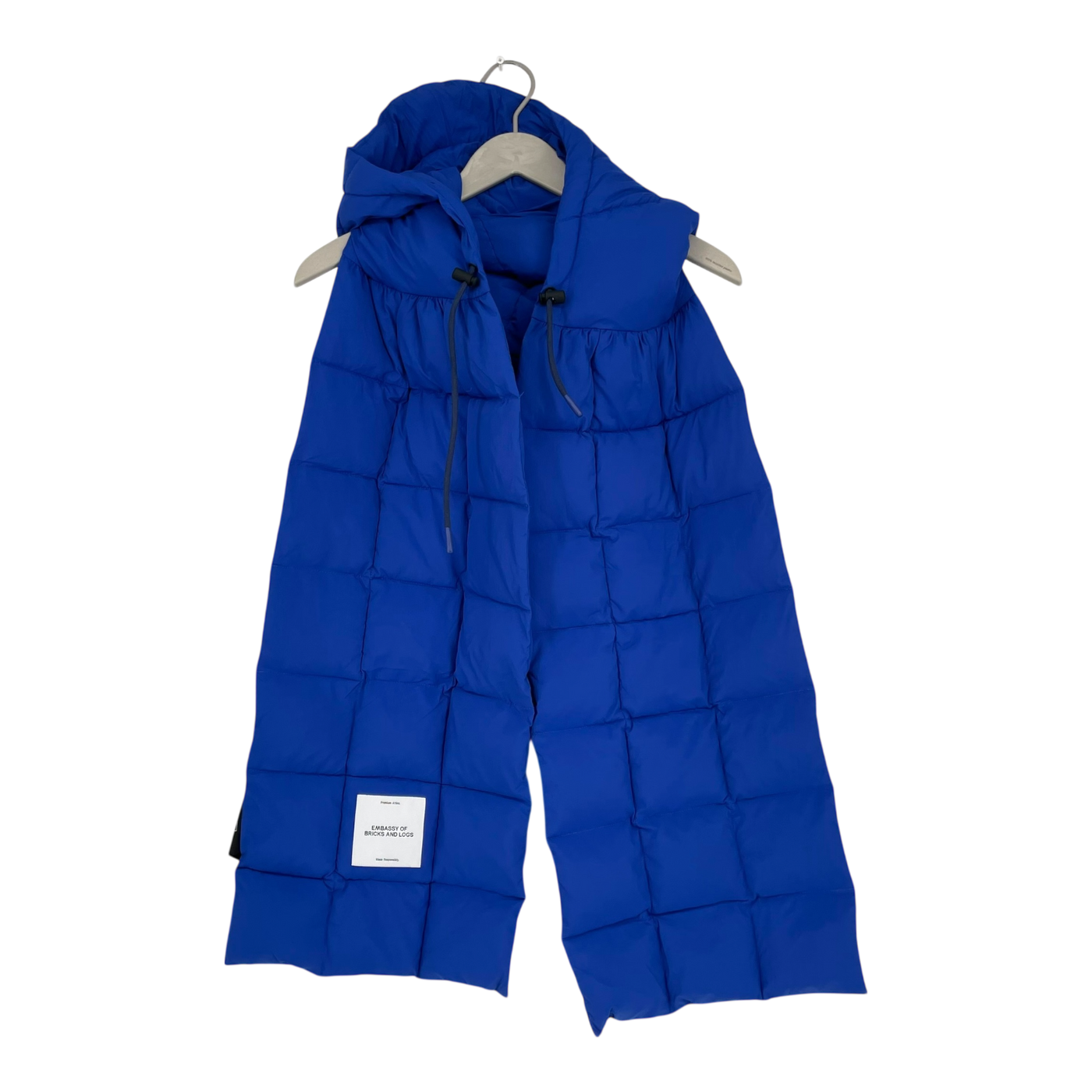 Embassy of Bricks and Logs dublin puffer scarf, blue
