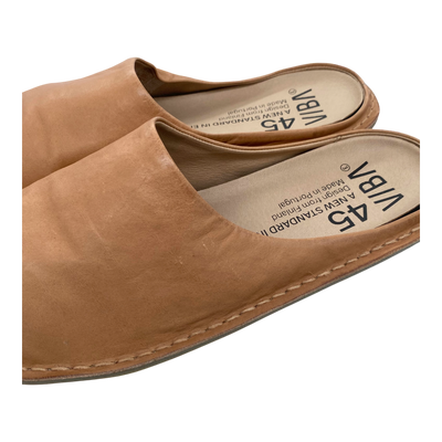 VIBAe Roma leather slippers, fawn tan | 45
