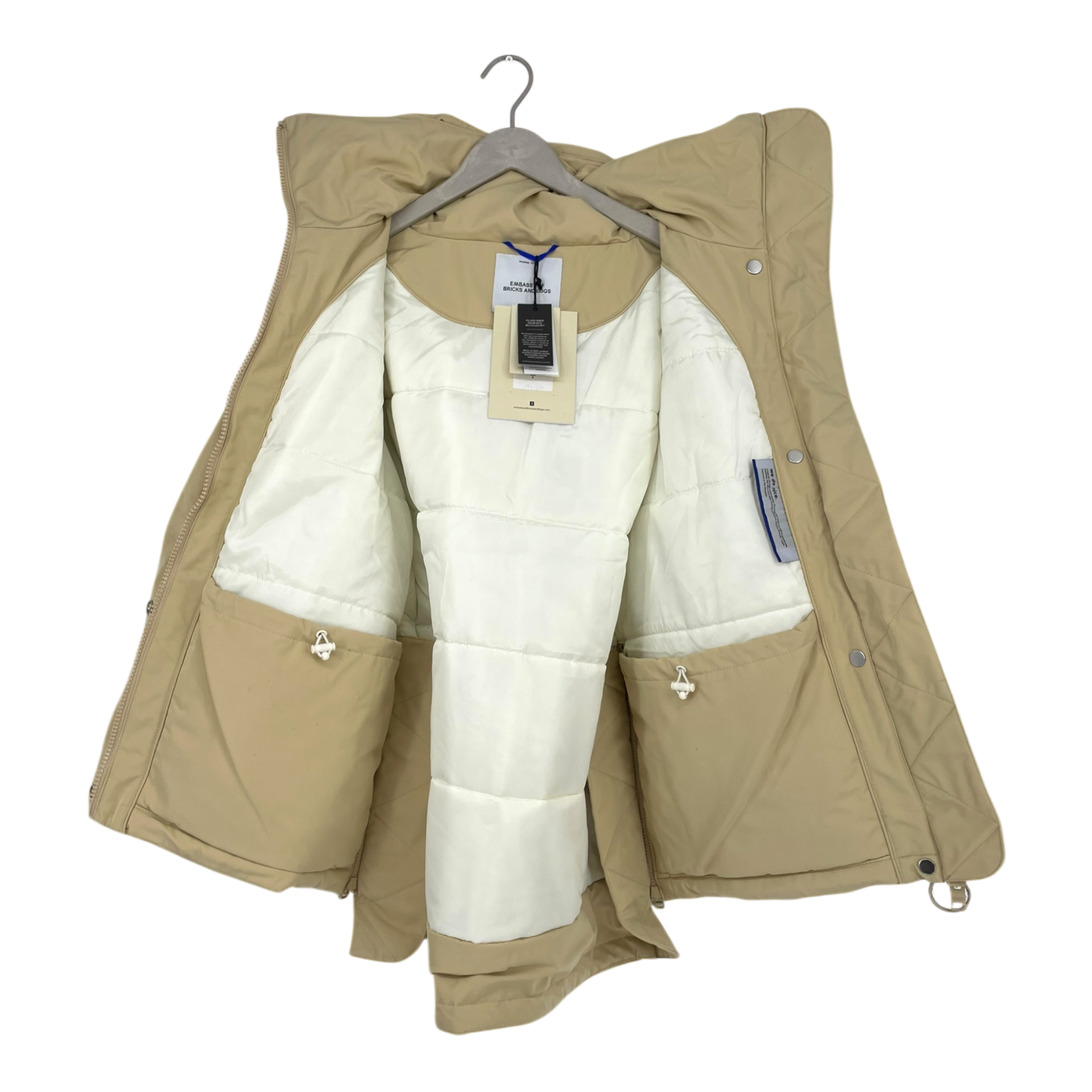 Embassy of Bricks and Logs finley short parka jacket, sand | unisex S