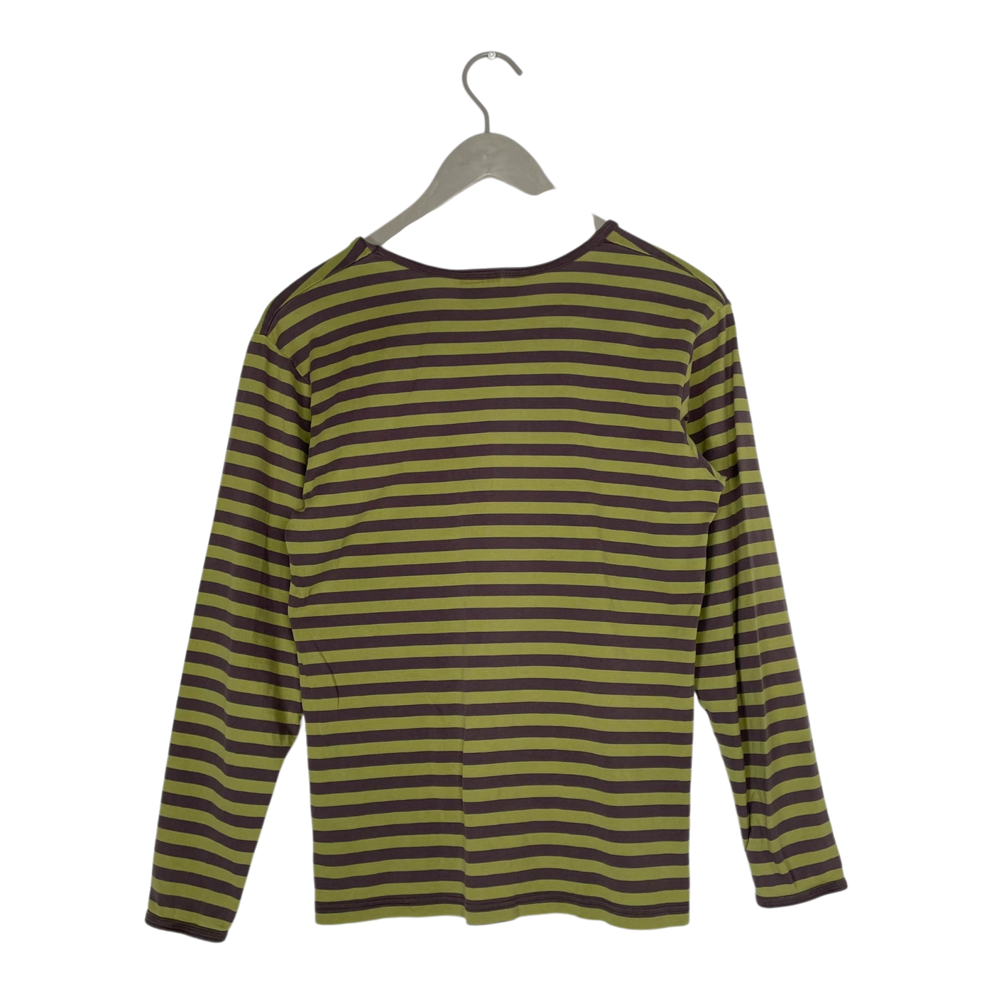 Marimekko stripe shirt, moss green/coffee | woman S