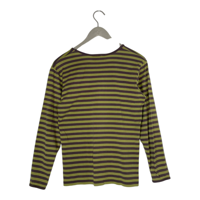 Marimekko stripe shirt, moss green/coffee | woman S