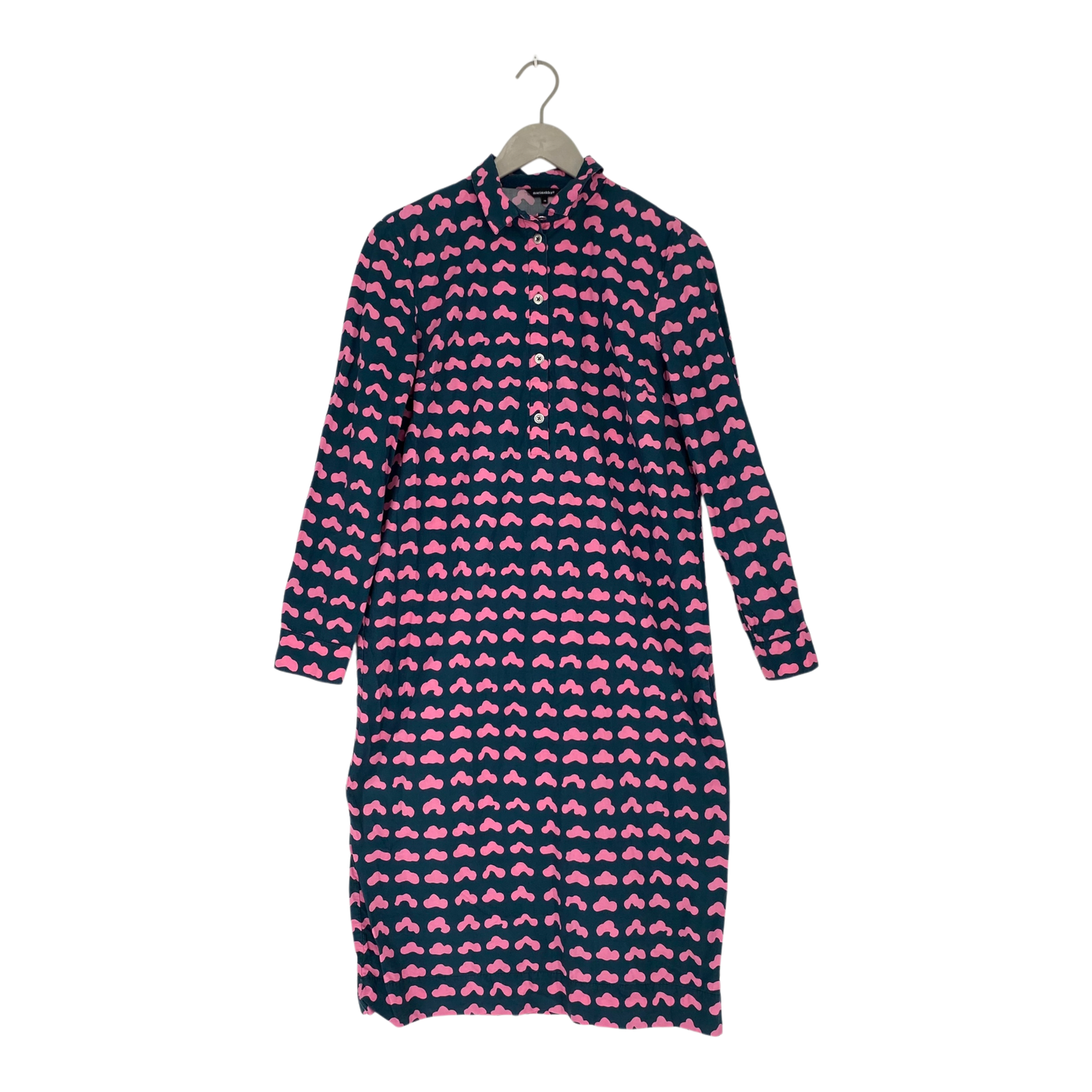 Marimekko flossi woven dress, slate grey and pink | woman 38