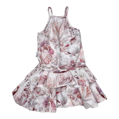 Gugguu spagetti frilla dress, pearls | 104cm