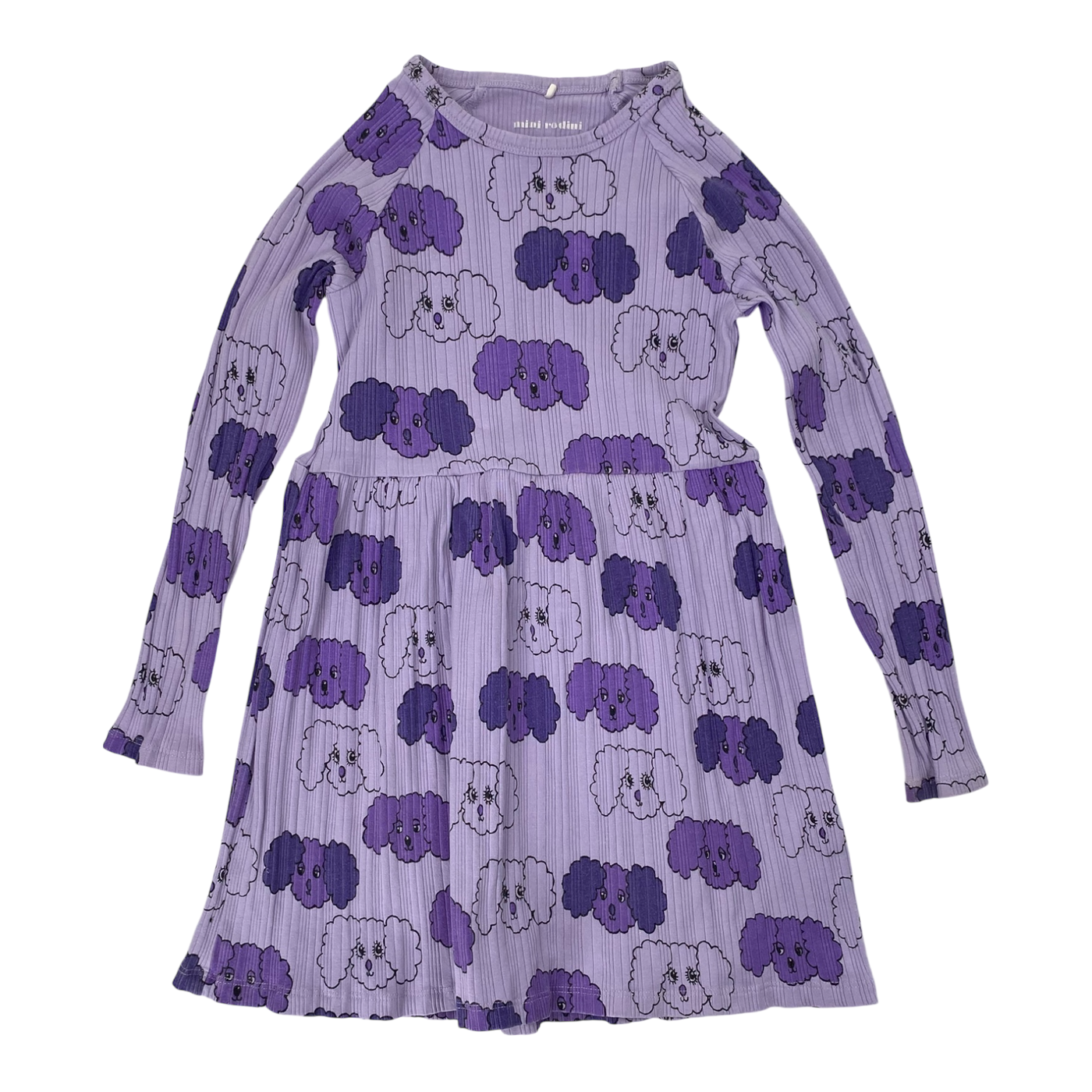 Mini Rodini dress, purple dogs | 104/110cm