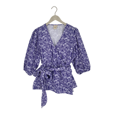 Kaiko muslin wrap blouse, lavender garden | woman M