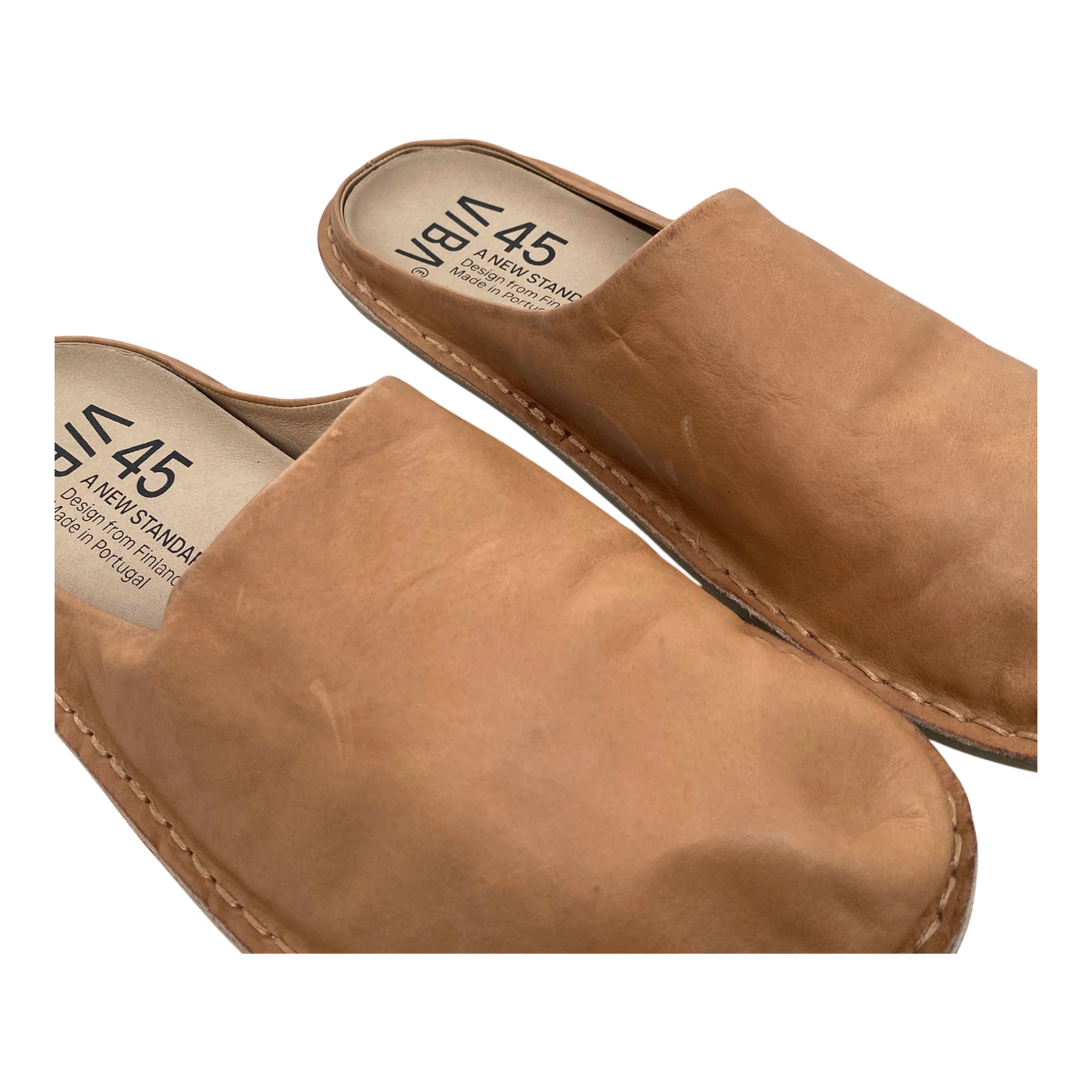 VIBAe Roma leather slippers, fawn tan | 45