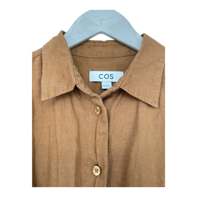 COS buttoned linen dress, caramel brown | woman 38