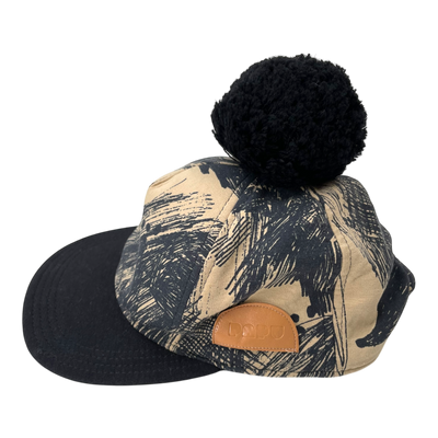 Papu cap with pom, abstract print | 5y