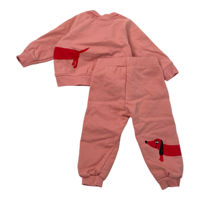 Mini Rodini sweat set, pink | 68/74cm