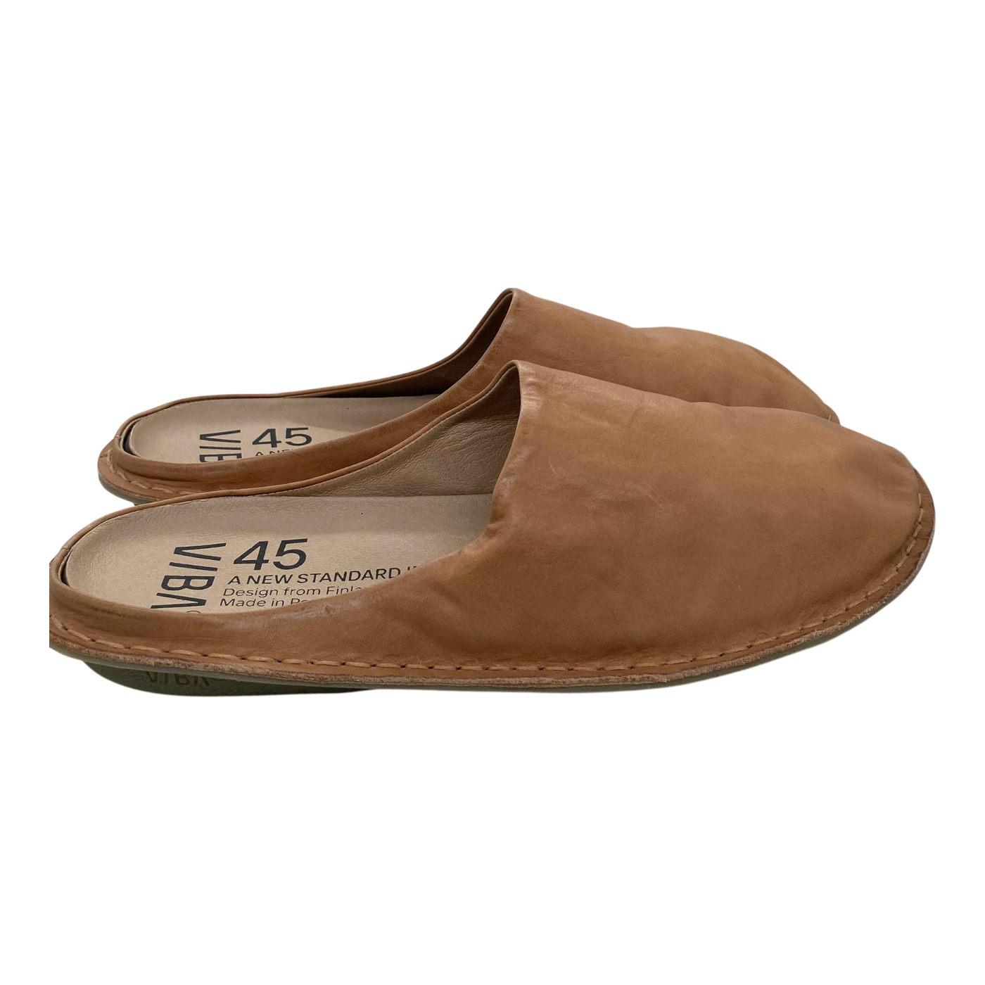 VIBAe Roma leather slippers, fawn tan | 45
