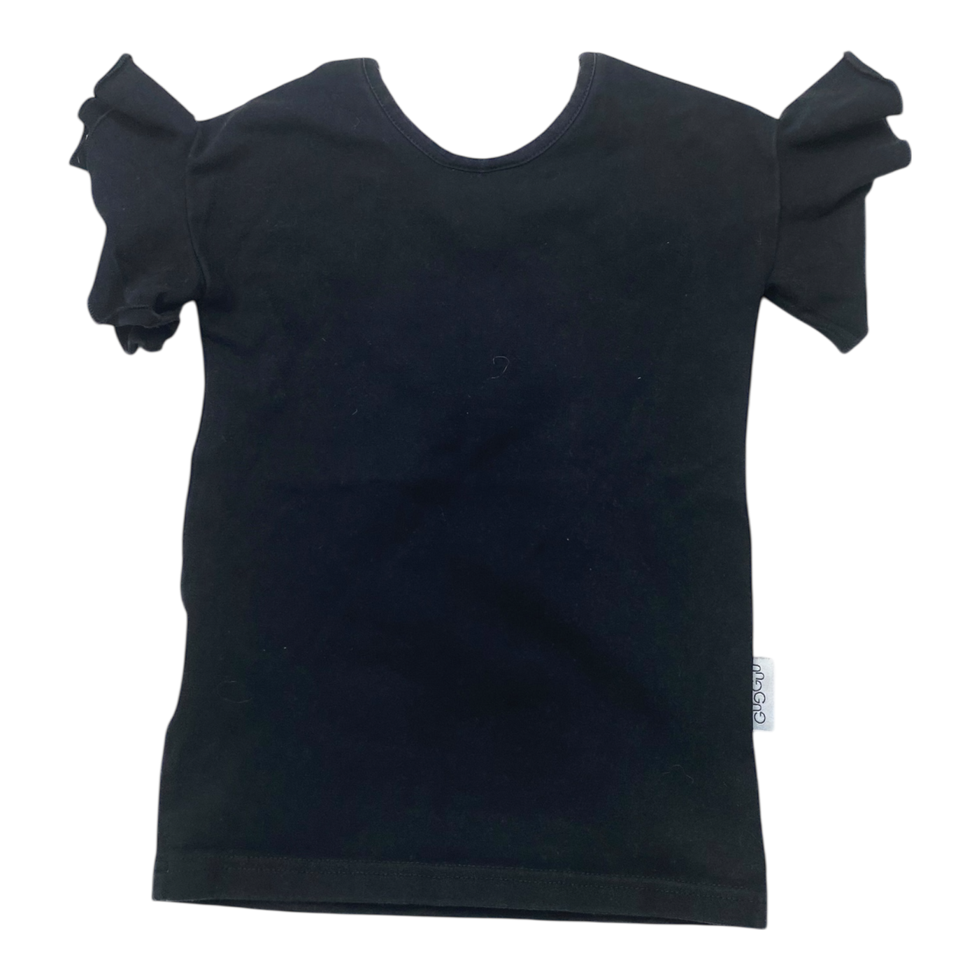 Gugguu frill t-shirt, black | 92cm