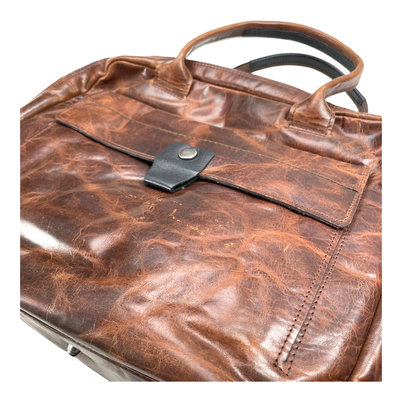 Harold's Bags ‭leather briefcase, cognac
