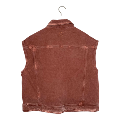 Mud Jeans vivian denim vest, brick | woman s