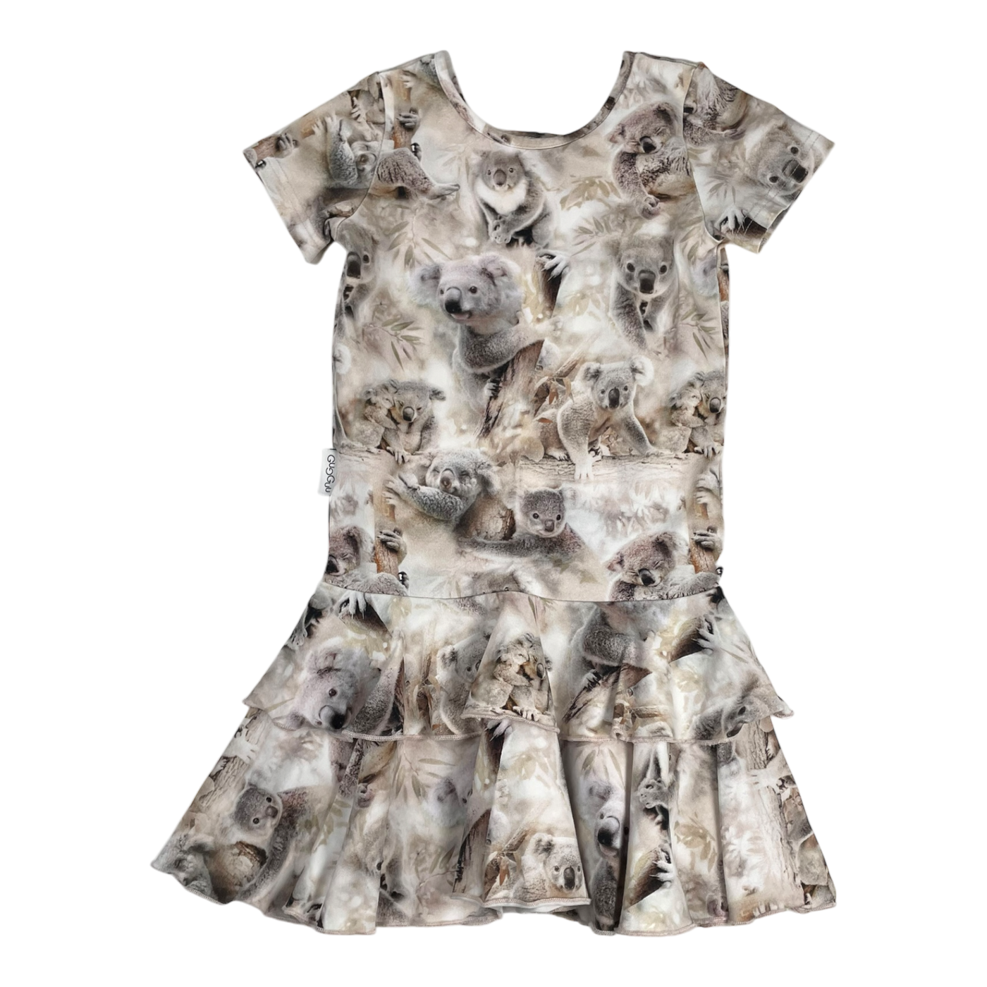 Gugguu frilla dress, koala | 116cm