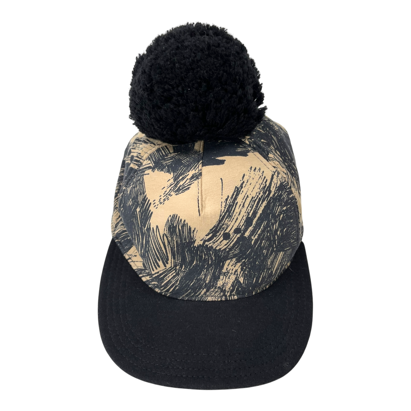 Papu cap with pom, abstract print | 5y