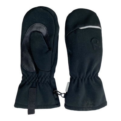 Reima softshell gloves, black | 8-10y