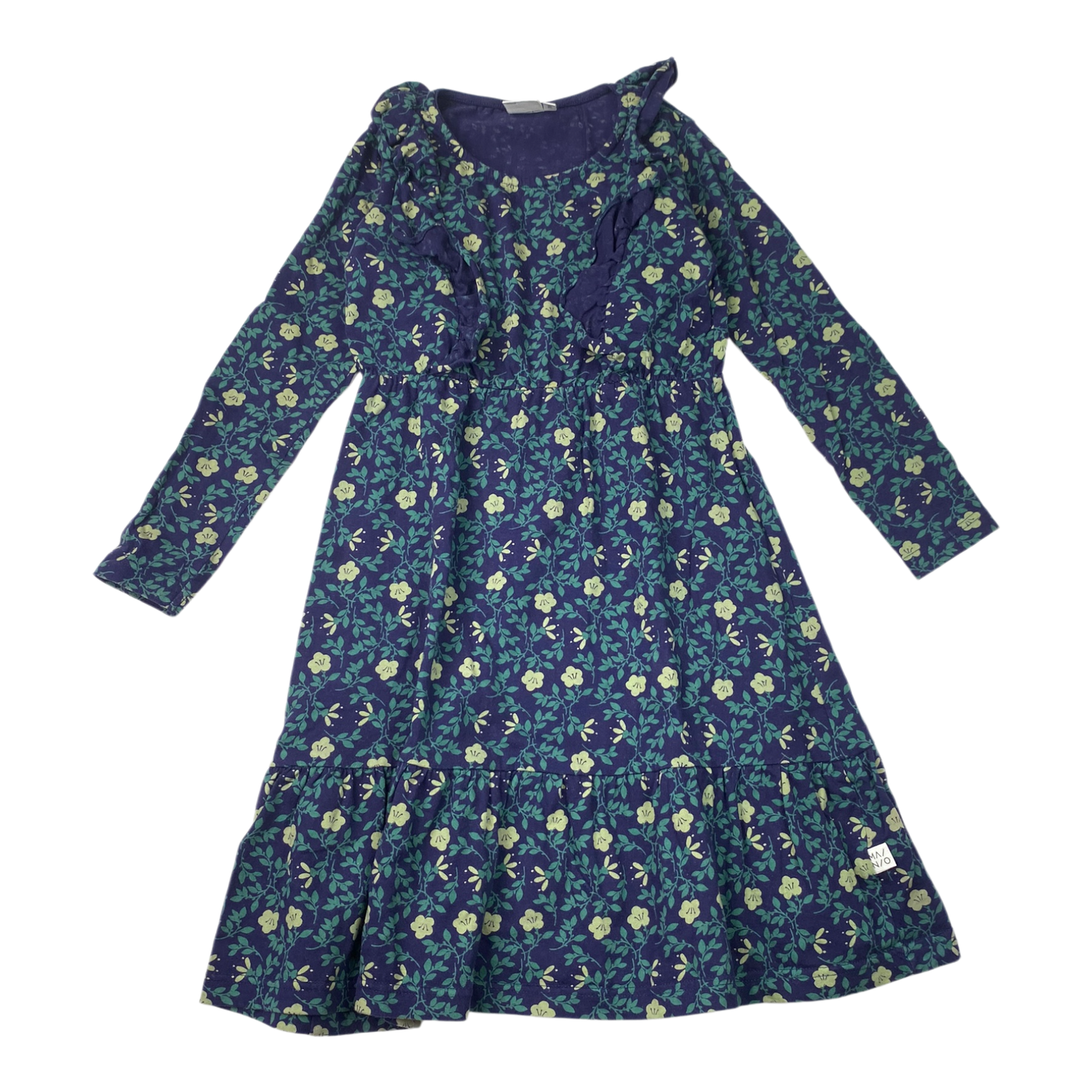 Mainio frill dress, flower| 122/128cm