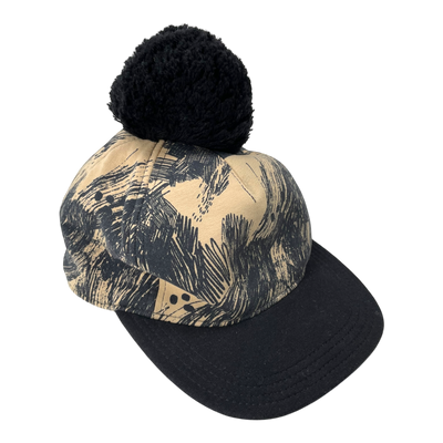 Papu cap with pom, abstract print | 5y