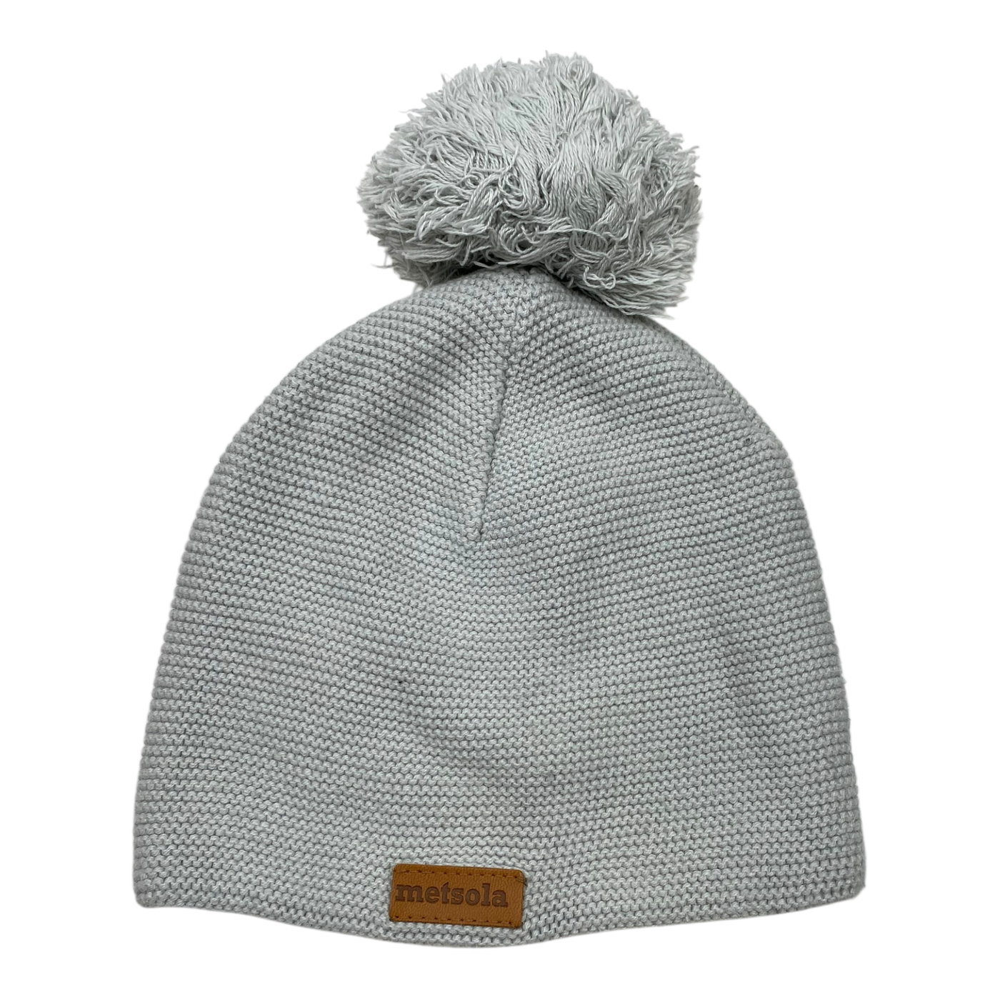 Metsola knit beanie with pom, light blue | 6-8y