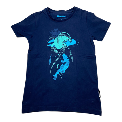Reima t-shirt, navy blue | 134cm