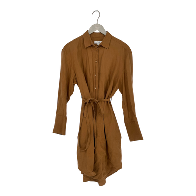 COS buttoned linen dress, caramel brown | woman 38