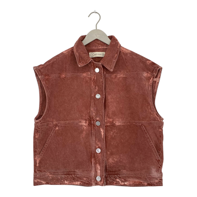 Mud Jeans vivian denim vest, brick | woman s
