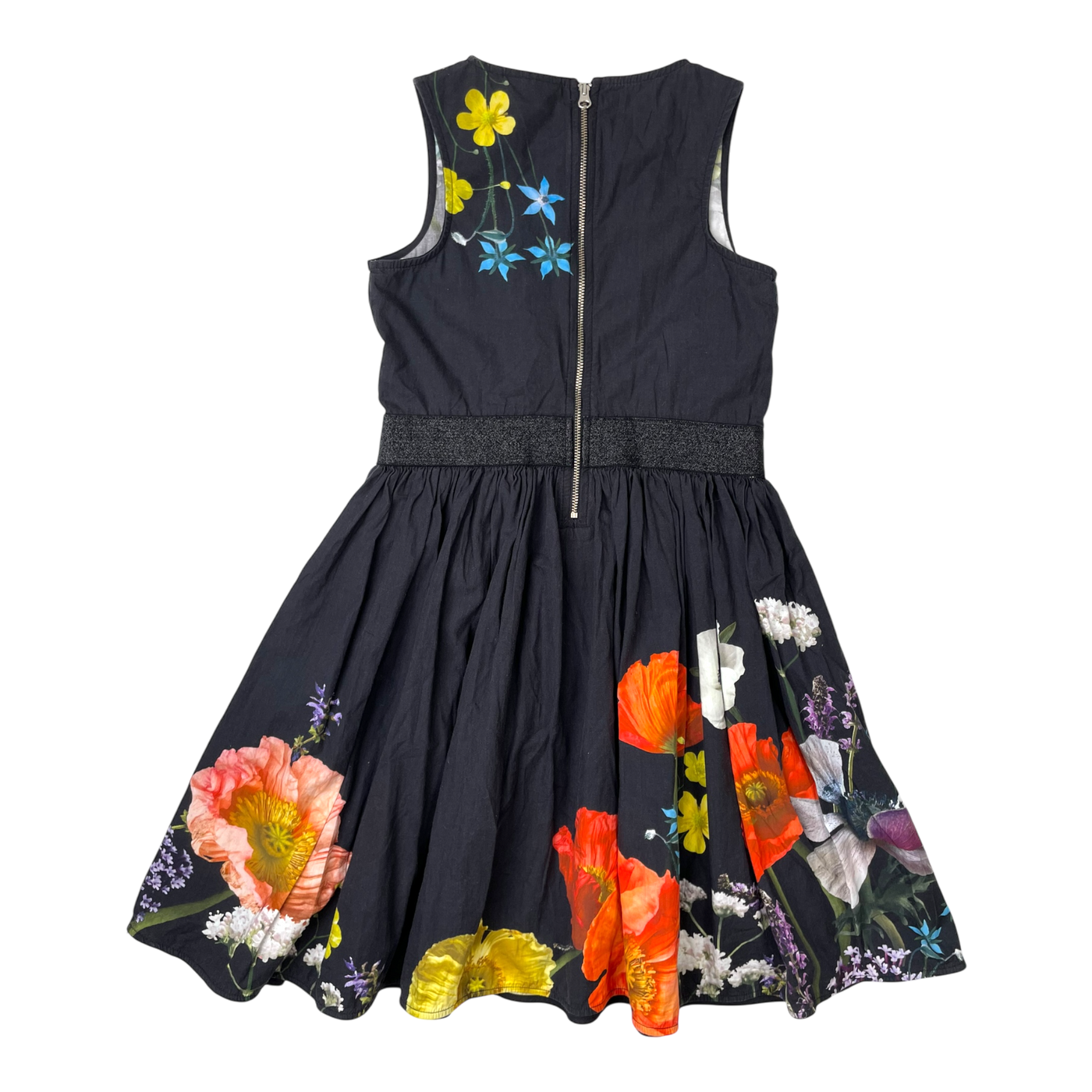 Molo woven sleeveless dress, flowers | 134/140cm