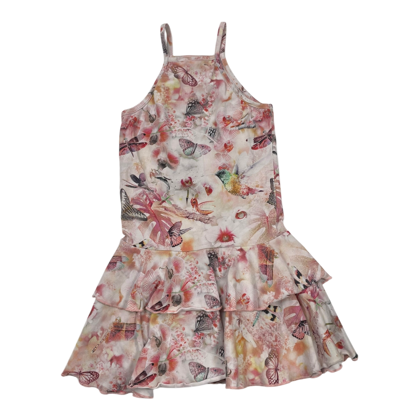 Gugguu spagetti frilla dress, butterfly | 110cm