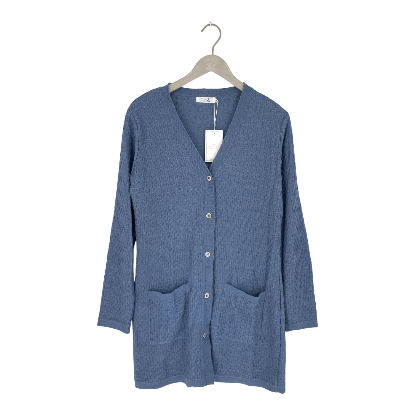 Alpa alpaca drizzle cardigan, blue | woman L