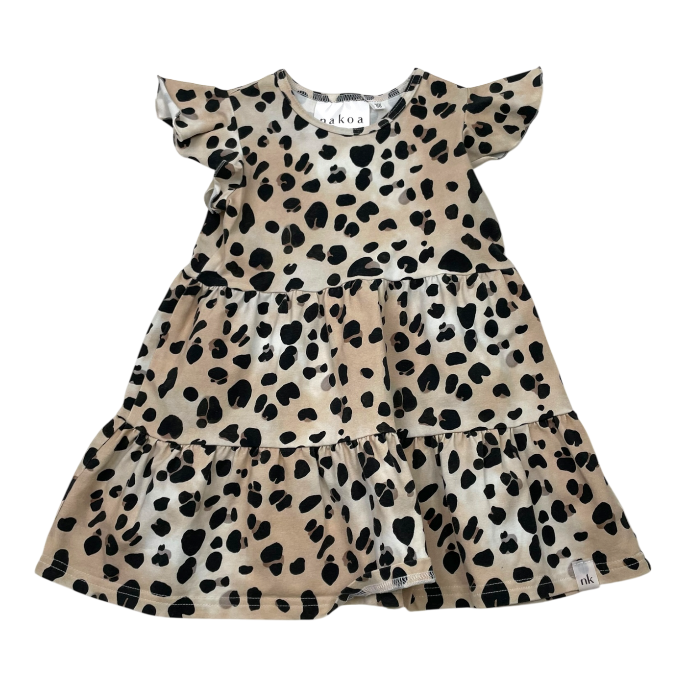 Nakoa frill dress, leopard | 80/86cm