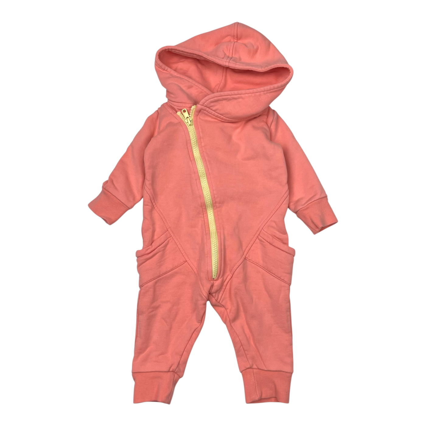 Gugguu sweat jumpsuit, coral pink | 68cm