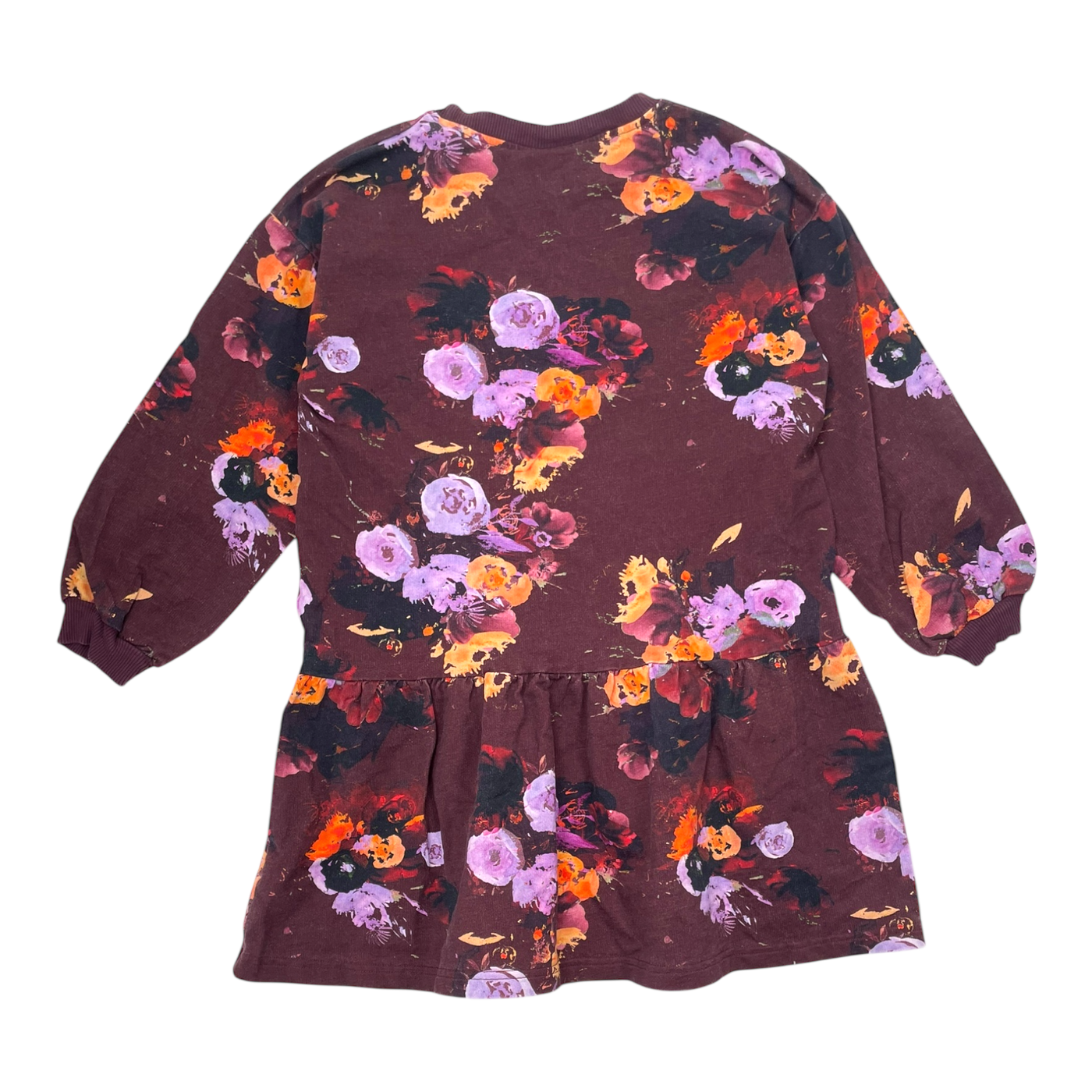Kaiko sweat tunic dress, flowers | 134/140cm